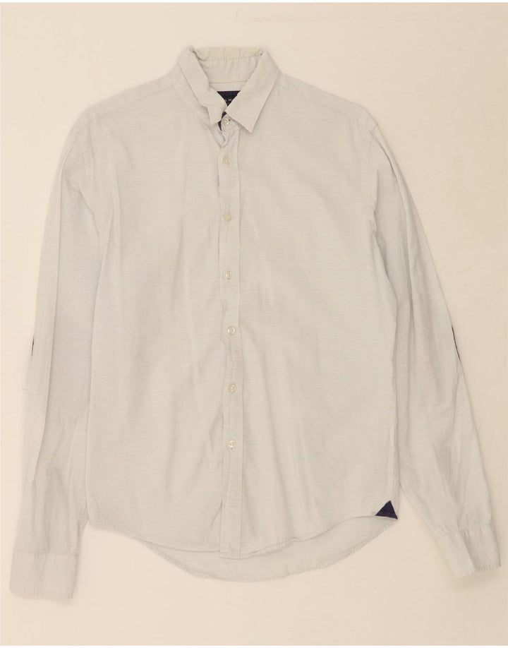 ZARA Mens Slim Fit Shirt Medium Blue Pinstripe Cotton Vintage Zara and Second-Hand Zara from Messina Hembry 