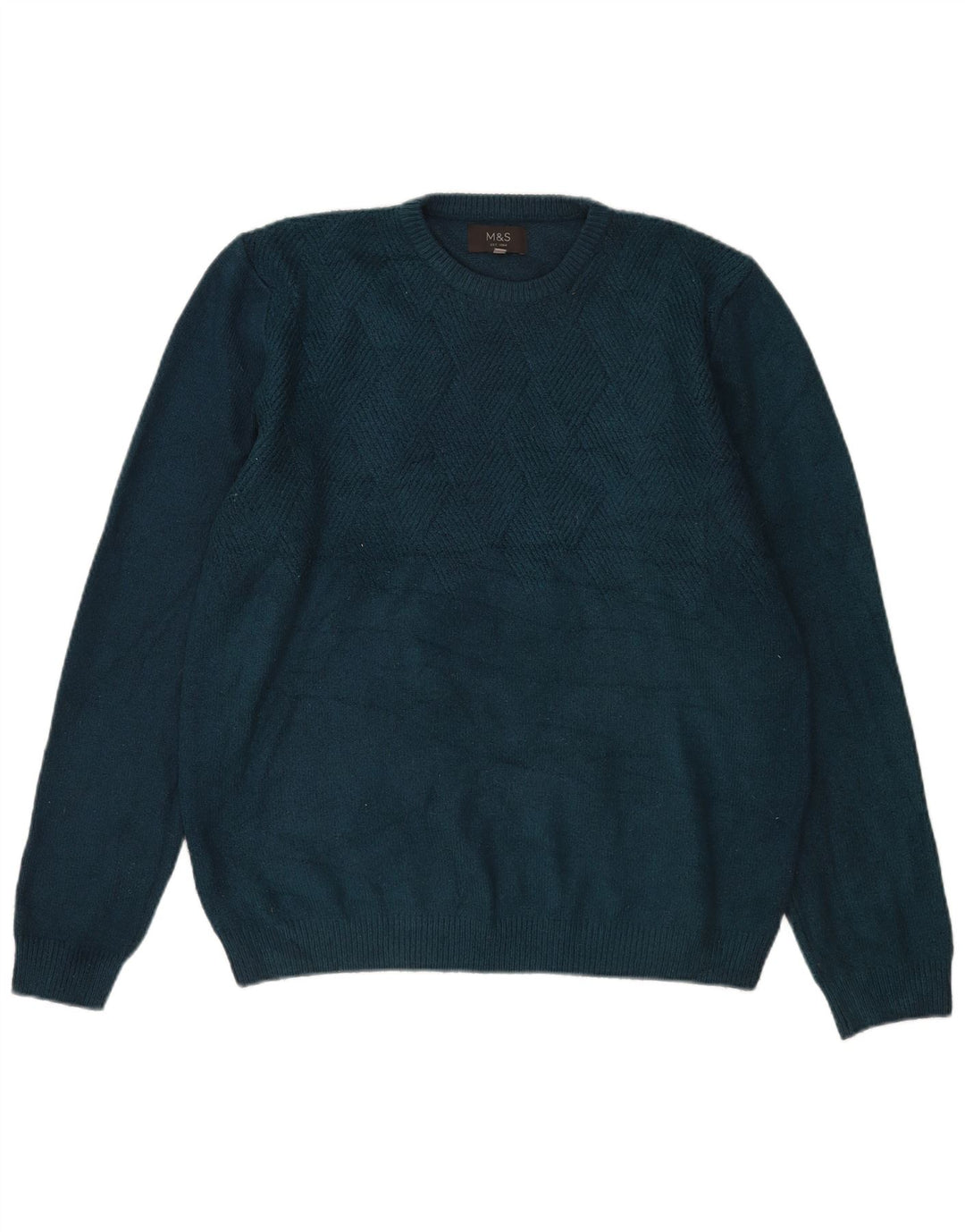 Maglione maglione girocollo da uomo Marks & Spencer grande acrilico blu