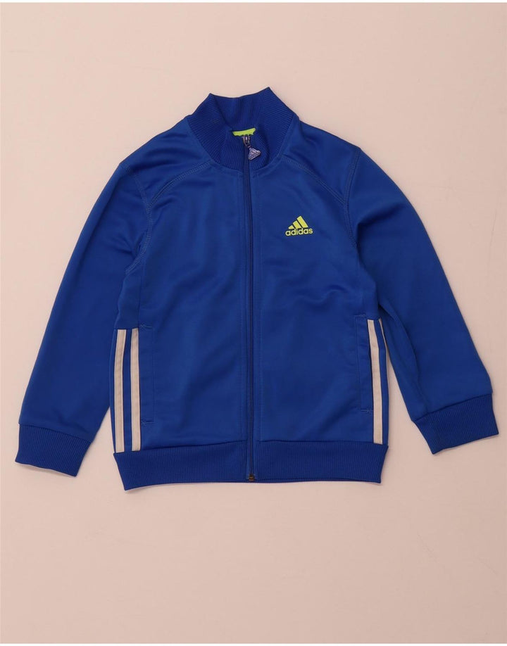 Giacca superiore della tuta da ragazzo ADIDAS 5-6 anni in poliestere blu