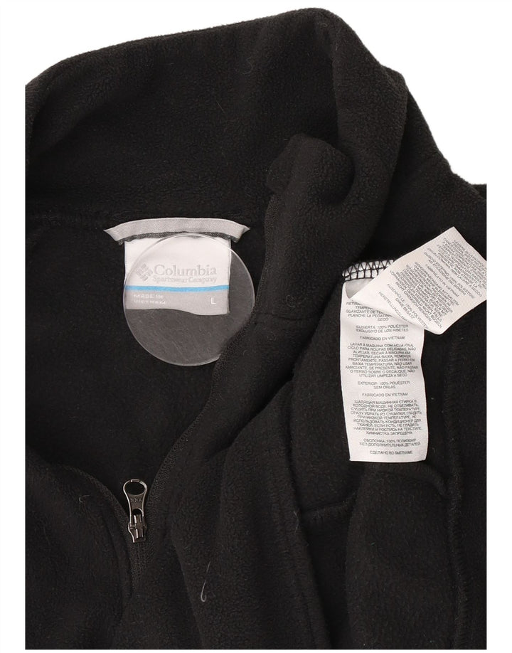 Maglione in pile Columbia da donna con collo e zip UK 14 grande poliestere nero