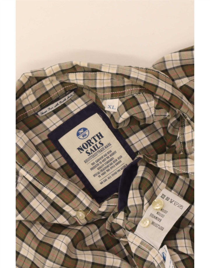 Camicia da uomo North Sails XL in cotone scozzese kaki