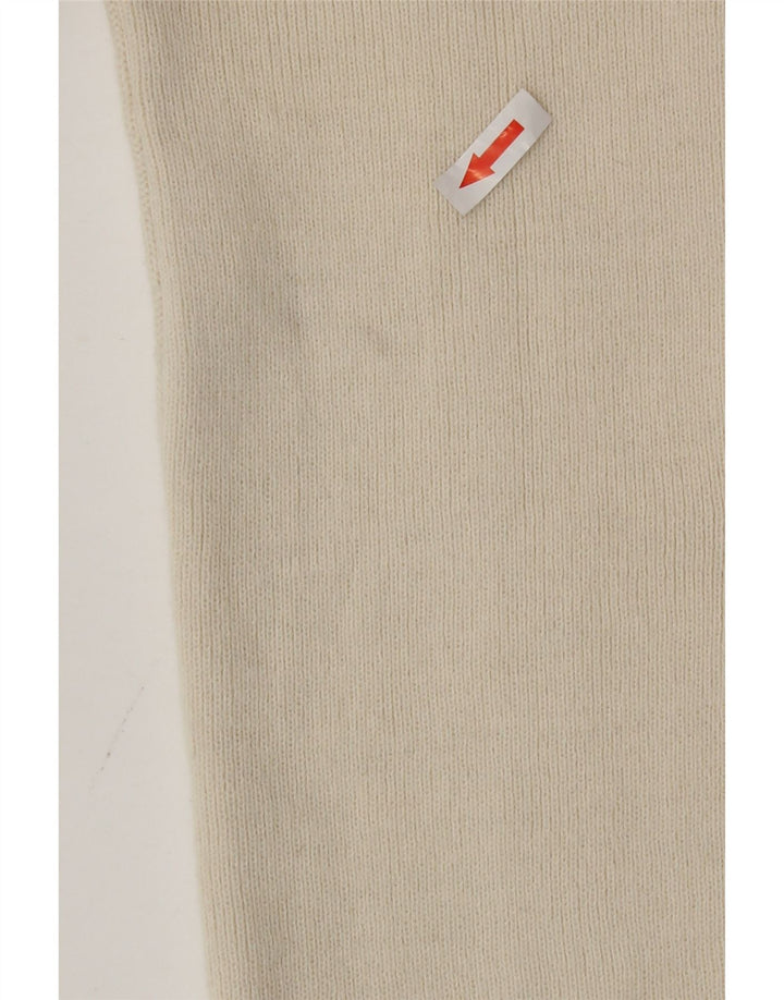 Maglione cardigan da donna vintage UK 12 medio bianco sporco