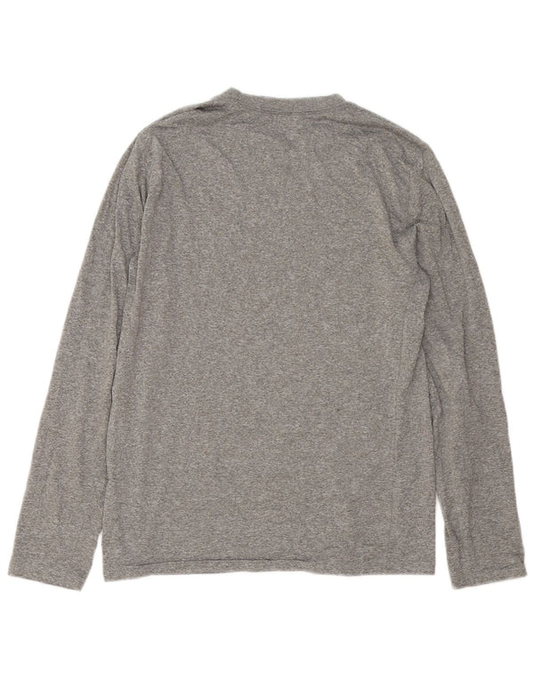 Nike Top grafico da donna a maniche lunghe UK 12 Poliestere screziato grigio medio