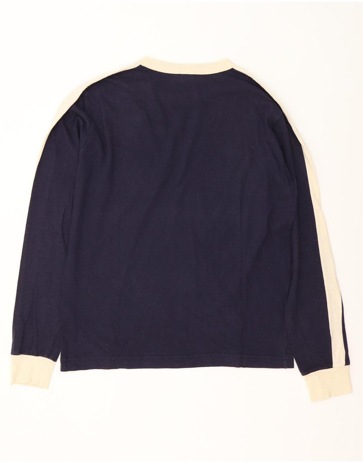 Maglia Puma da uomo a maniche lunghe in cotone color block medio blu navy