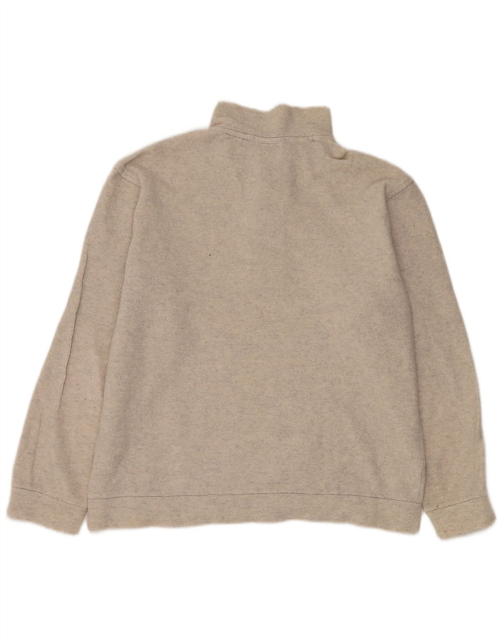 Maglione da uomo Lacoste con collo a bottoni taglia 5 grande lana screziata beige