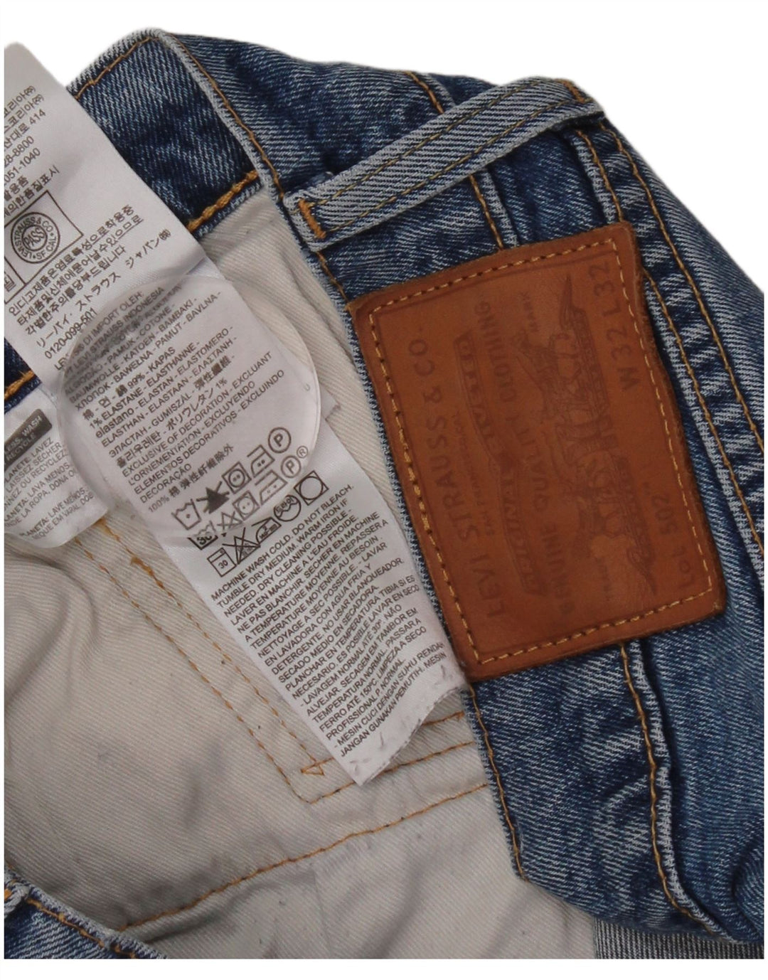 Levi's Uomo 502 Jeans dritti W32 L32 Cotone Blu