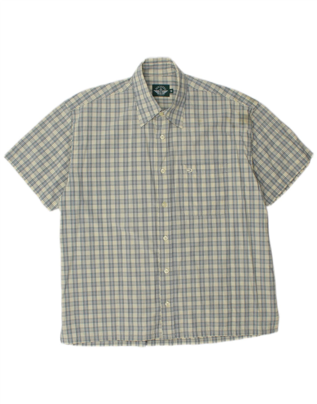 Camicia da uomo a maniche corte Dockers a quadri gialli medi