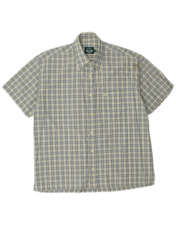 Camicia da uomo a maniche corte Dockers a quadri gialli medi