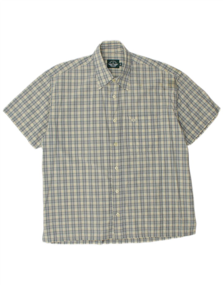 Camicia da uomo a maniche corte Dockers a quadri gialli medi
