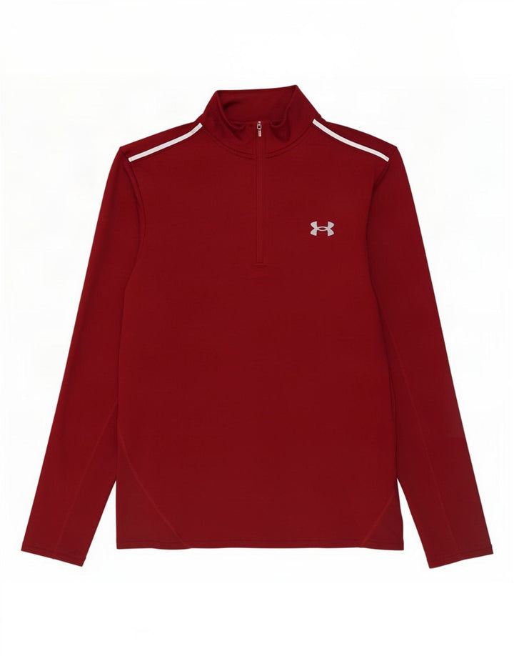 Top da tuta pullover con zip da uomo Under Armour Bordeaux medio