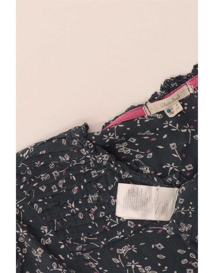 Abito a trapezio a maniche lunghe da donna di White Stuff UK 8 Piccolo blu navy floreale