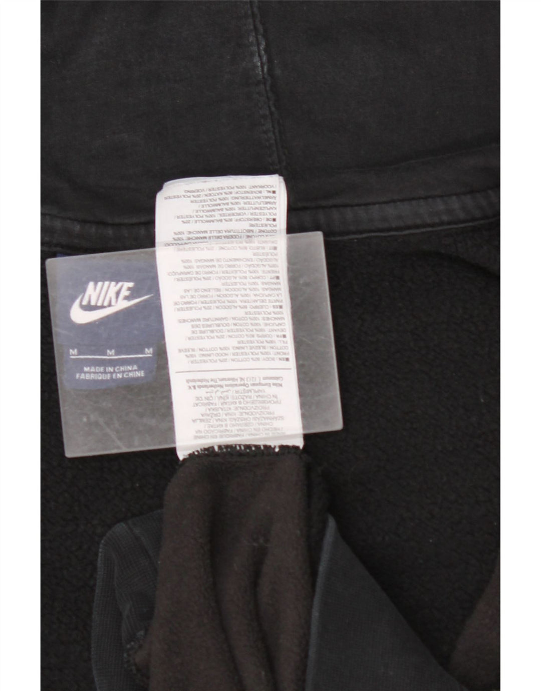 Maglione con cappuccio e zip da uomo NIKE in cotone nero medio