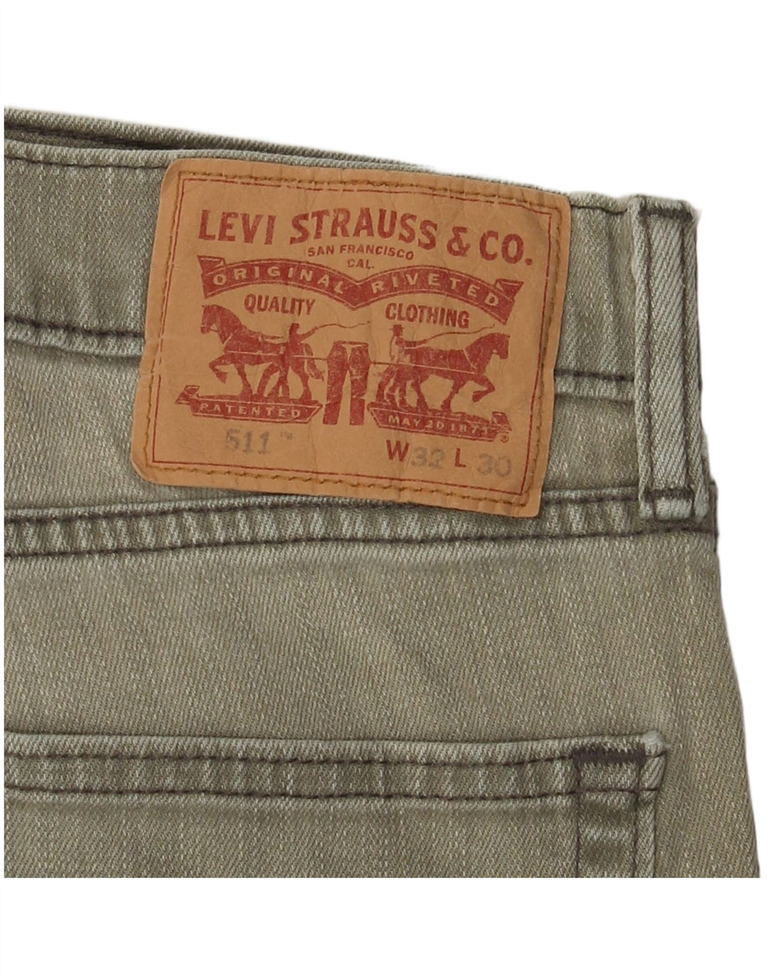 LEVI'S Jeans da uomo 511 slim W32 L30 cotone kaki