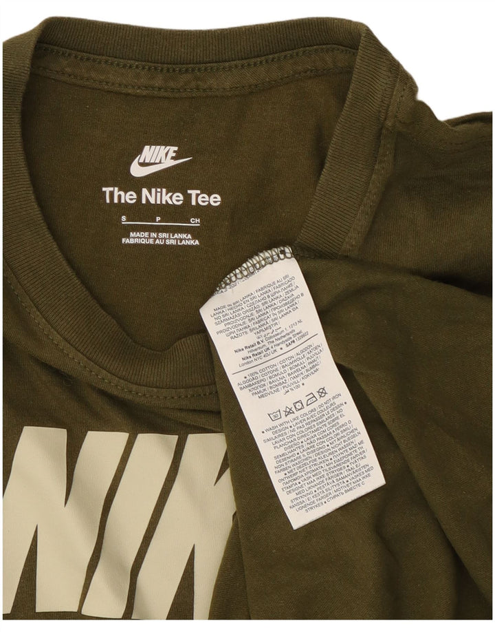T-shirt grafica da uomo Nike Top Small in cotone kaki