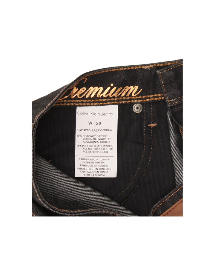 CALVIN KLEIN Womens Straight Jeans W26 L34 Black Cotton