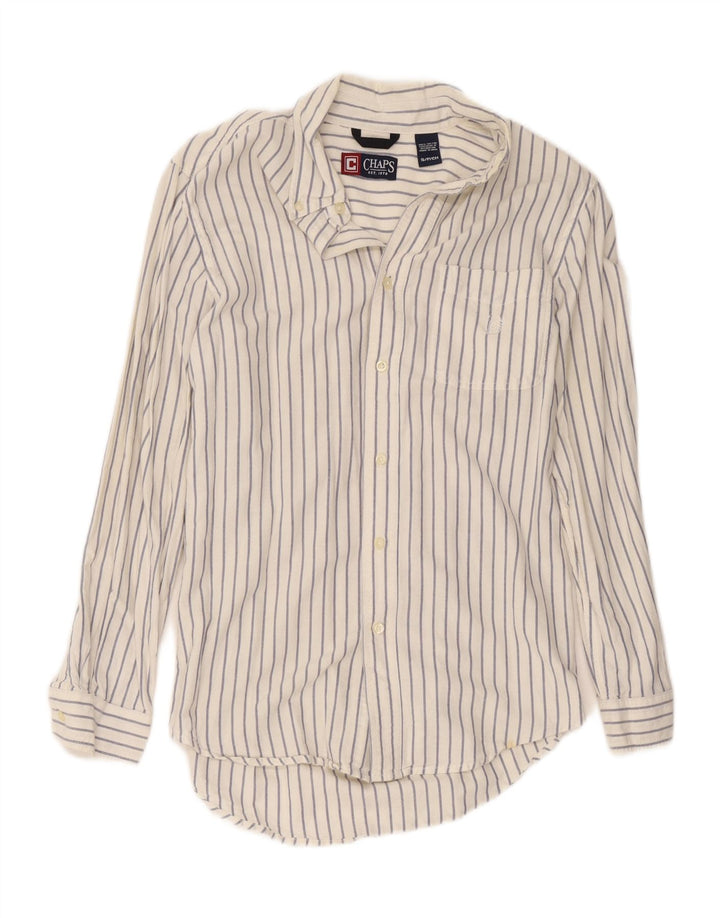 Camicia da uomo Chaps piccola in cotone a righe bianche