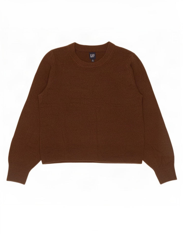 Maglione maglione girocollo da donna Gap UK 14 Cotone marrone medio