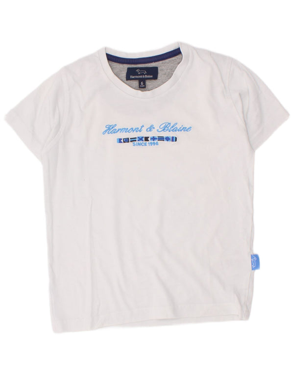 T-shirt grafica per ragazzi Harmont & Blaine 5-6 anni in cotone bianco