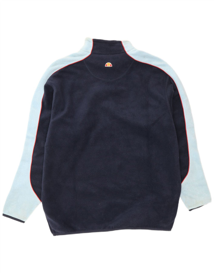Maglione in pile da uomo Ellesse, grande, in poliestere color block blu navy