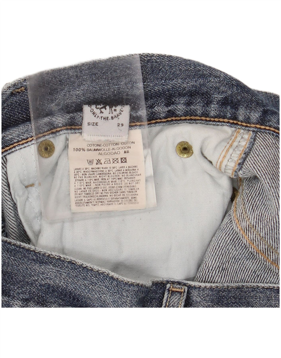 Pantaloncini di jeans da uomo DIESEL W29 piccoli in cotone blu