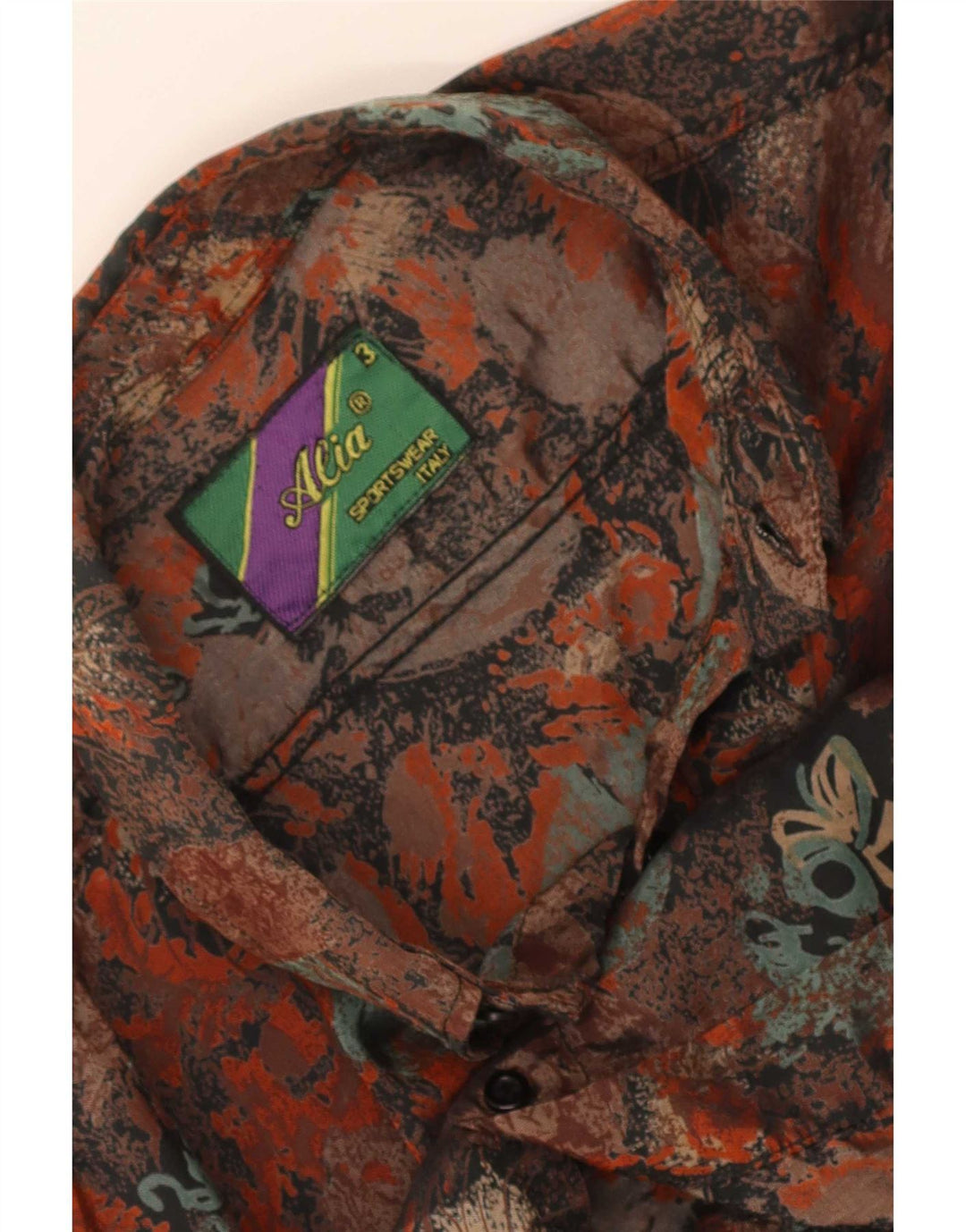 Camicia da uomo Alia con vestibilità regolare, motivo astratto, taglia grande, marrone