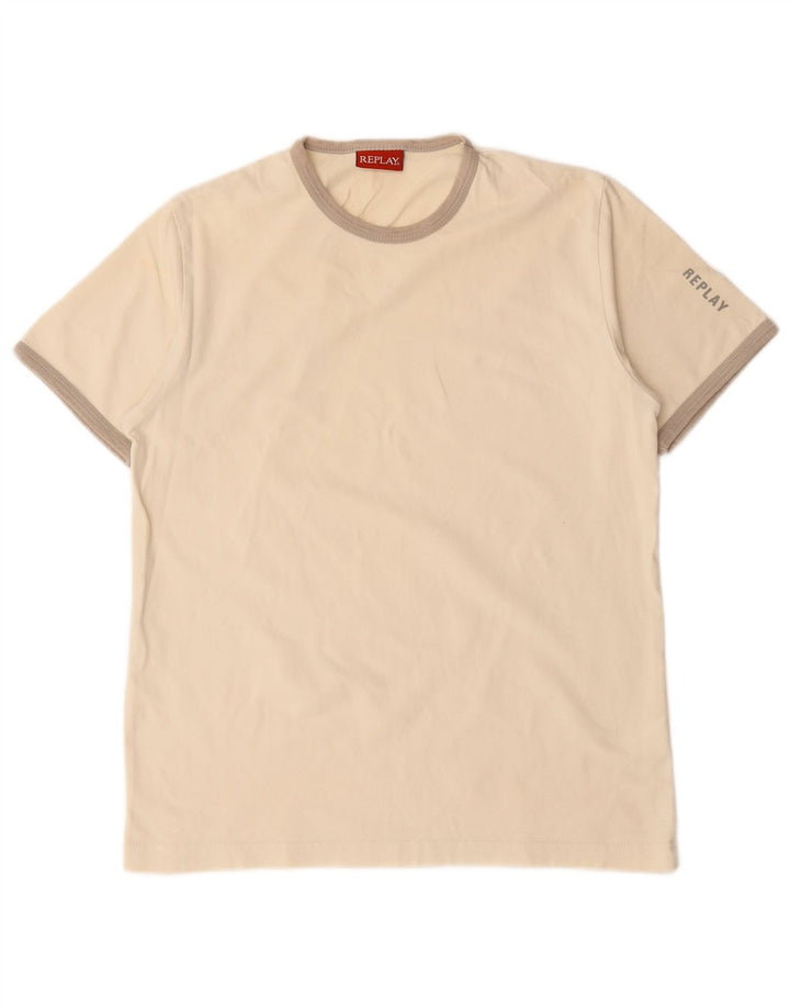 T-shirt da donna Replay Top UK 12 medio bianco sporco