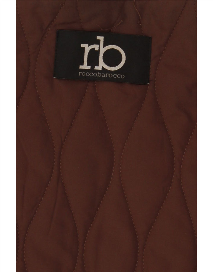 Giacca trapuntata corta da donna Roccobarocco UK 14 Marrone medio