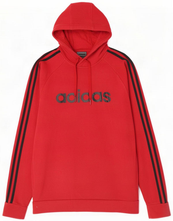 Adidas Felpa con cappuccio grafica da uomo, maglione rosso medio, cotone