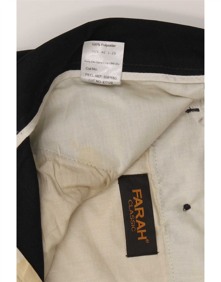 Pantaloni casual dritti da uomo Farah W40 L29 poliestere blu navy