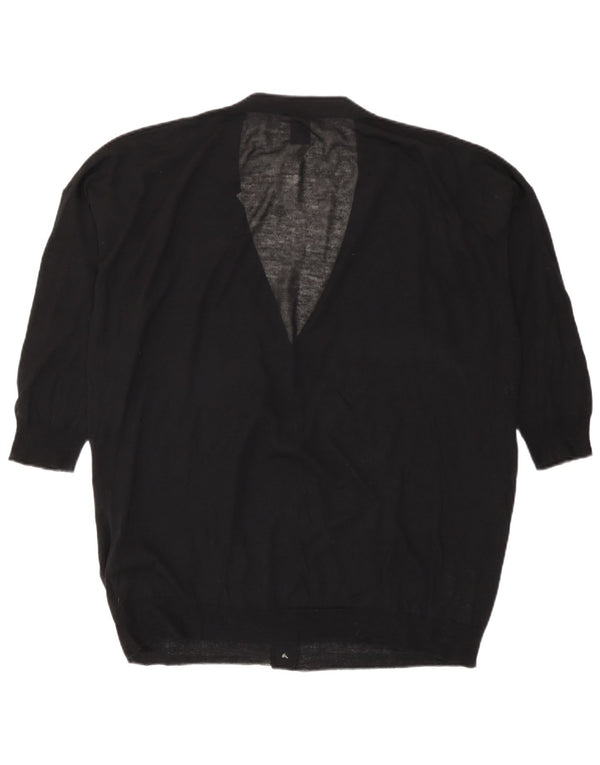 Maglione cardigan con maniche a 3/4 vestibilità ampia da donna Gap UK 16 grande cotone nero