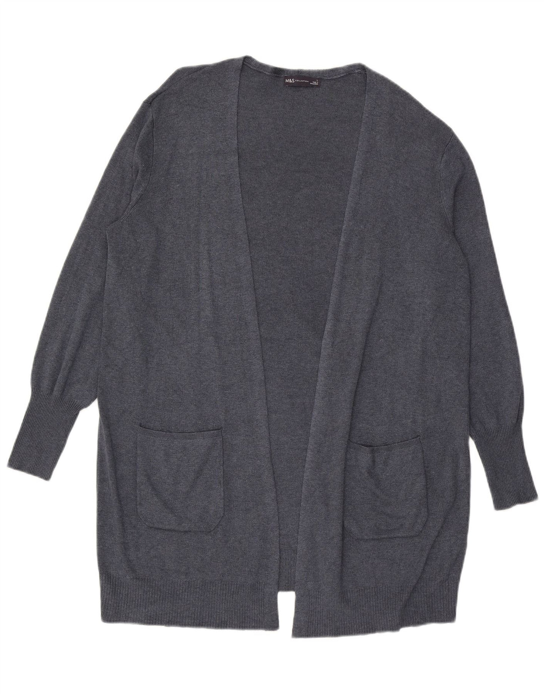 Maglione cardigan aperto oversize da donna Marks & Spencer UK 16 grande blu