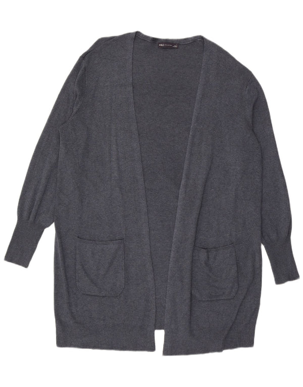 Maglione cardigan aperto oversize da donna Marks & Spencer UK 16 grande blu
