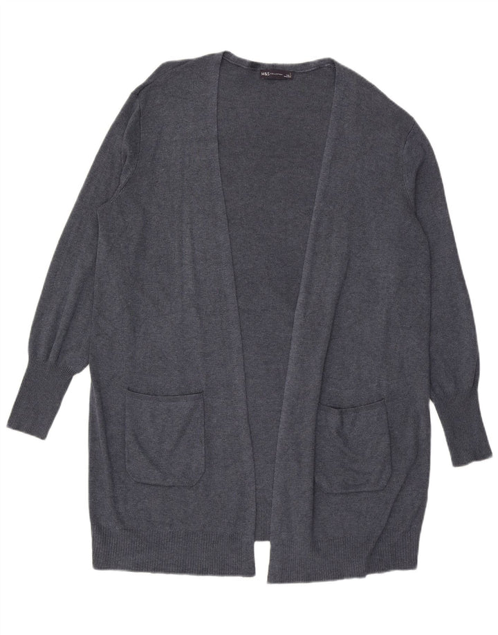 Maglione cardigan aperto oversize da donna Marks & Spencer UK 16 grande blu