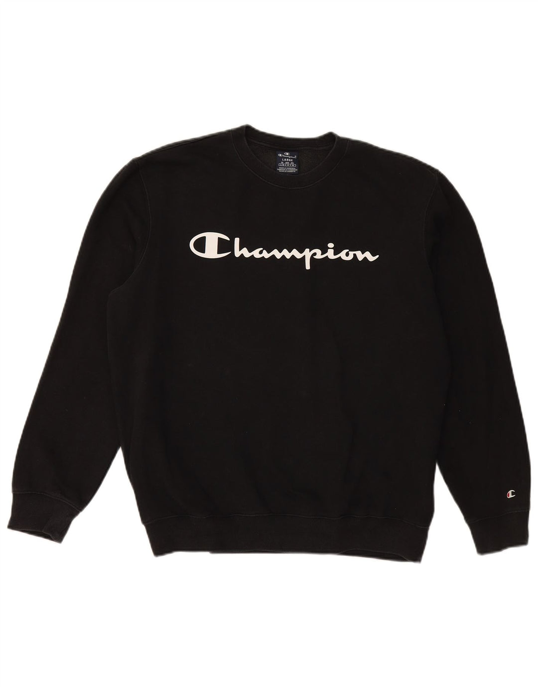 Felpa grafica da uomo Champion Felpa grande in cotone nero