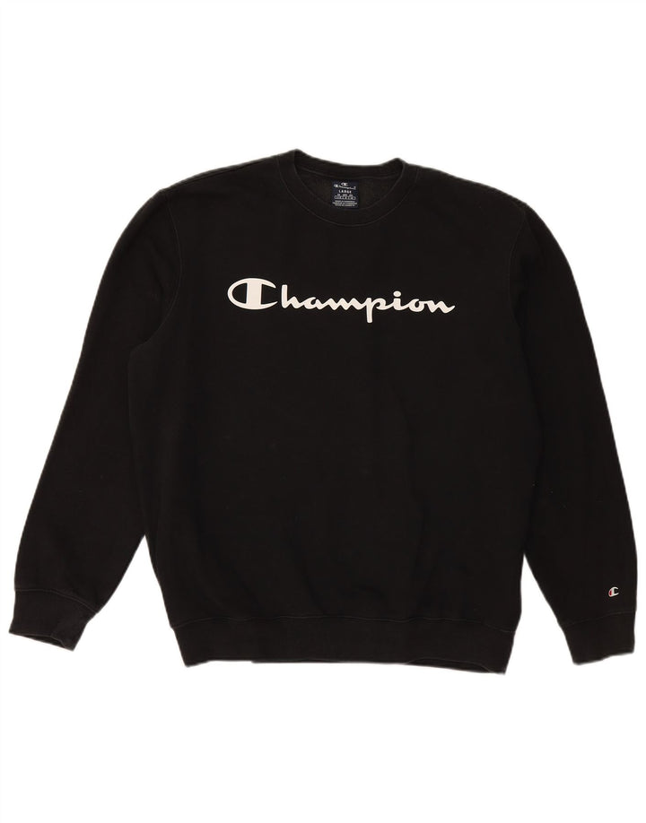 Felpa grafica da uomo Champion Felpa grande in cotone nero