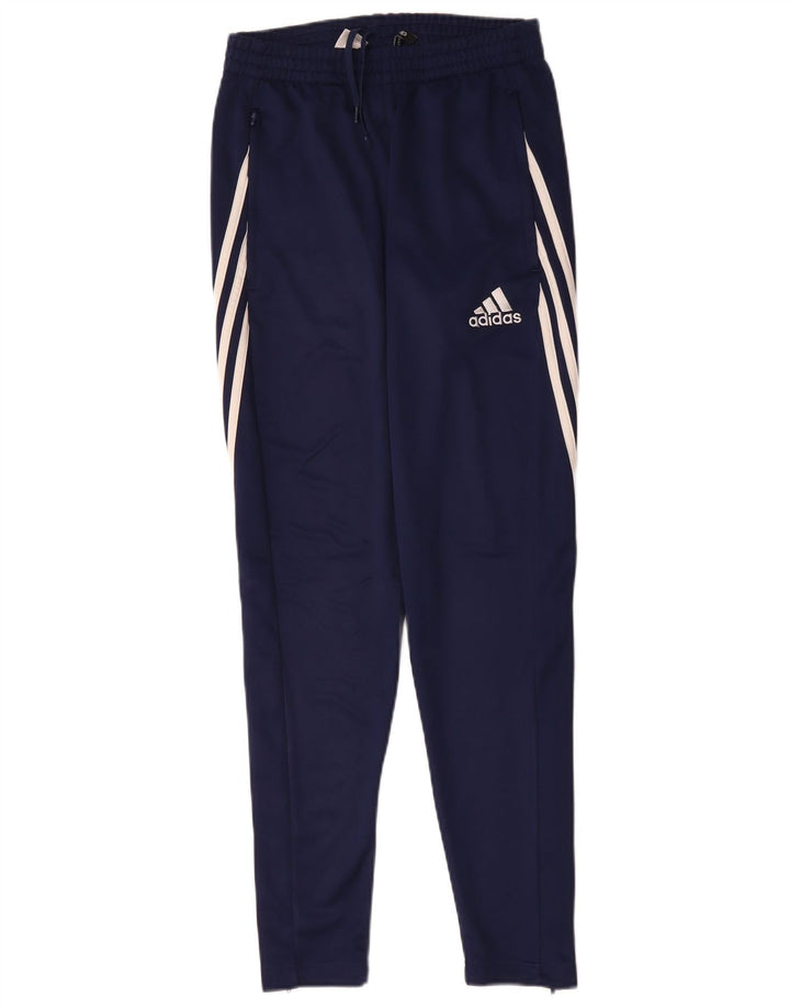 Pantaloni da tuta Adidas Climalite da uomo XS in poliestere blu navy