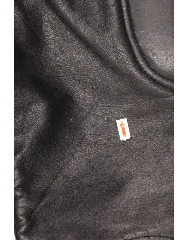 Pantaloni in pelle da motociclista da uomo VINTAGE W32 L23 neri