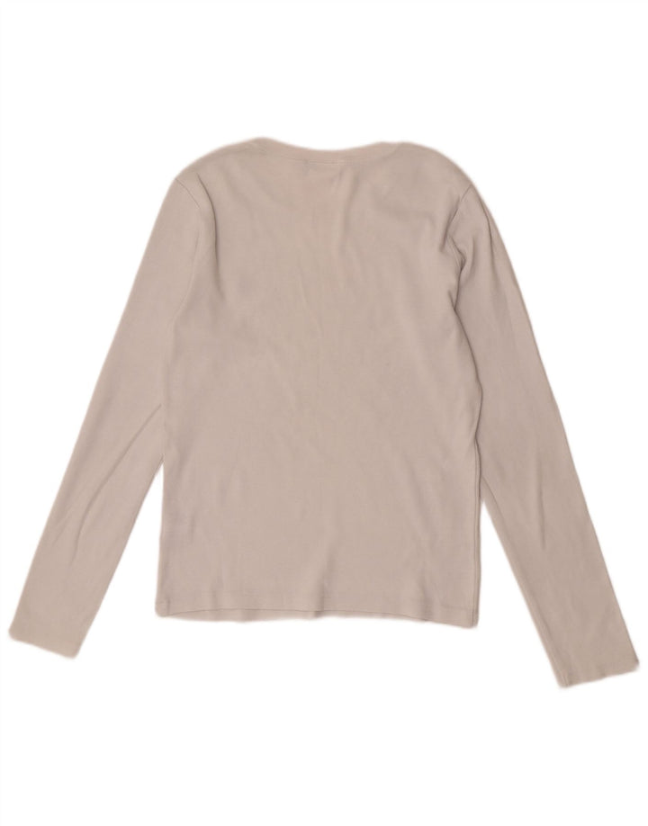 Top da donna a maniche lunghe Ralph Lauren UK 14 grande cotone bianco
