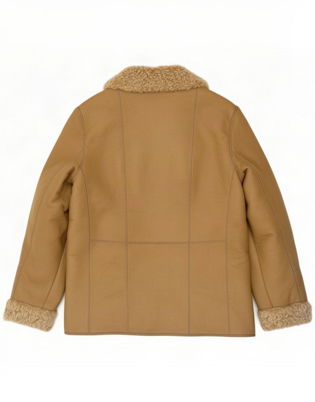 Giacca in shearling da donna vintage EU 46 XL Pelle beige