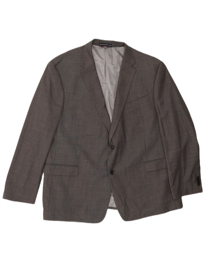 Giacca blazer vintage da uomo a 2 bottoni EU 50 grande lana grigia