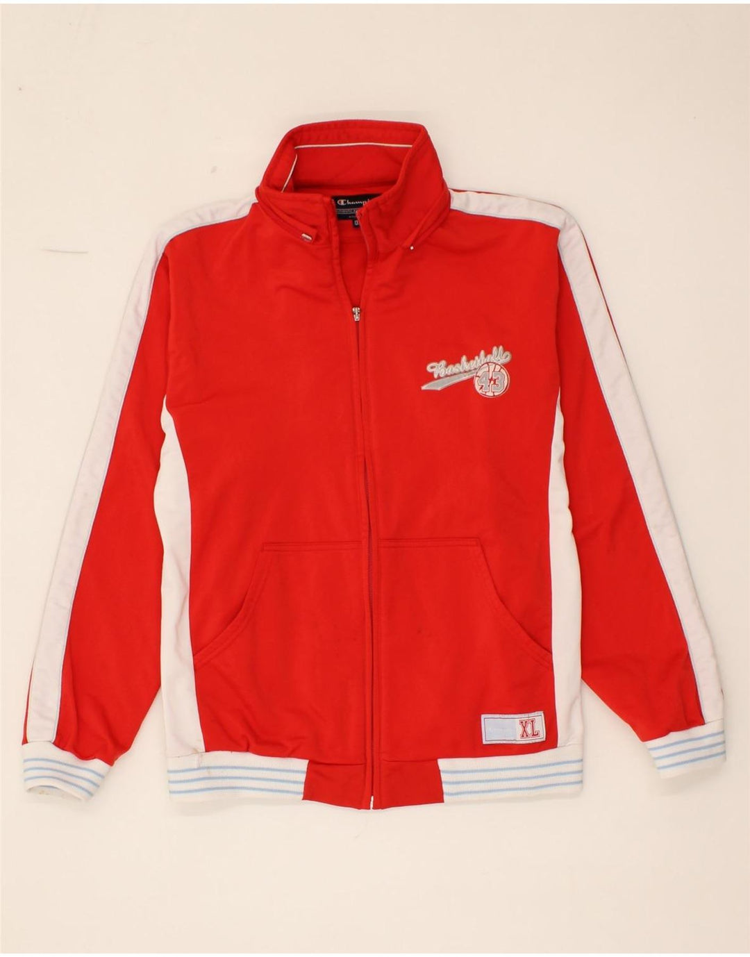 CHAMPION Boys Tracksuit Top Jacket 13-14 Years XL Red Colourblock Vintage Champion and Second-Hand Champion from Messina Hembry 
