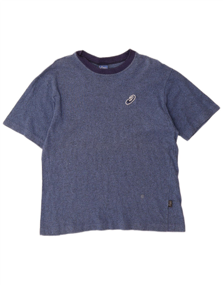 T-shirt ASICS da uomo in cotone mélange blu medio