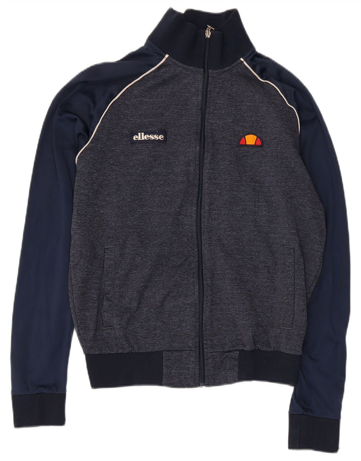 Giacca da ginnastica da uomo Ellesse XS in poliestere color block blu navy