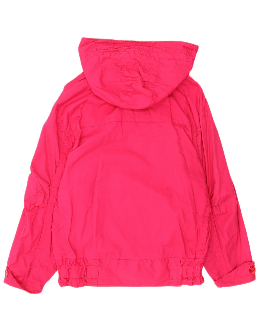 Giacca a vento oversize con cappuccio da donna vintage UK 12 Cotone rosa medio