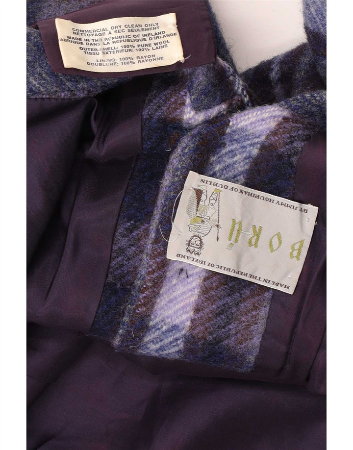 Cappotto poncho Boru da donna Jimmy Hourihan taglia unica in lana a quadri viola