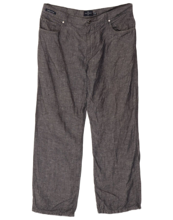 Pantaloni casual dritti Marks & Spencer da uomo blu Harbour W36 L29 grigi