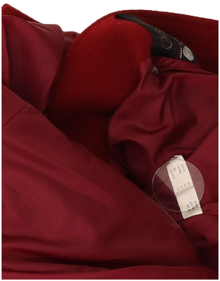 Cappotto doppiopetto da donna Breckmoor UK 12 Lana nuova bordeaux medio