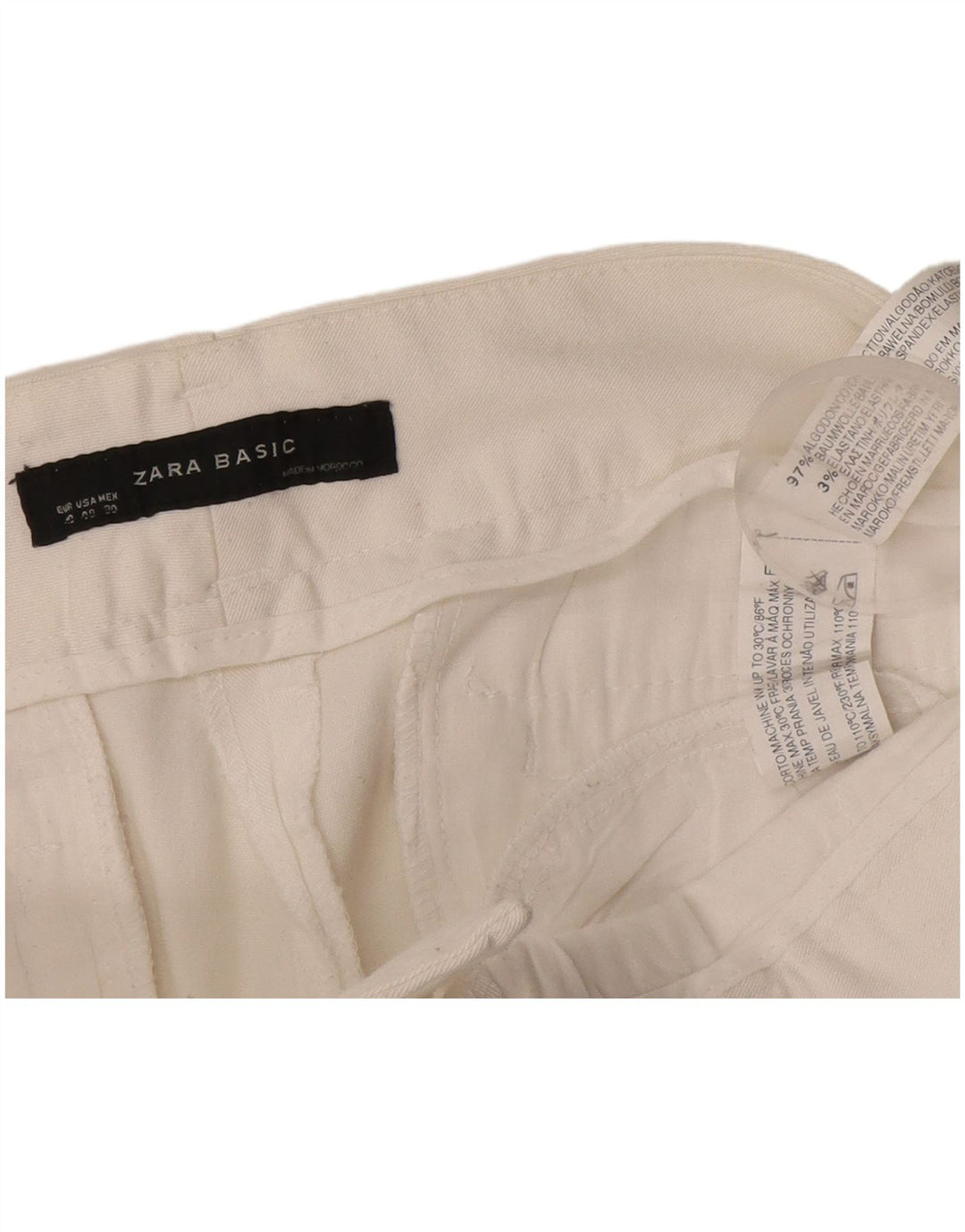 Pantaloncini chino da donna Zara EU 40 medi W30 cotone bianco