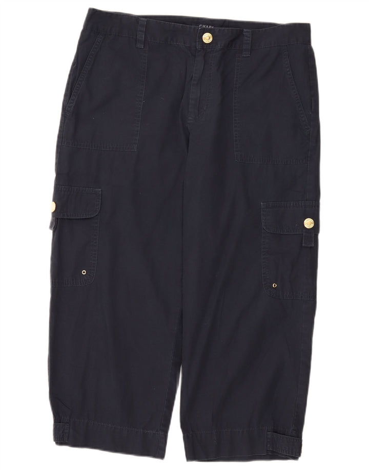 Pantaloni cargo capri dritti da donna Chaps US 8 medi W32 L21 blu navy