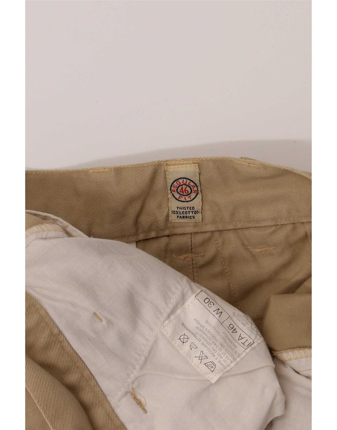 Pantaloncini cargo regolari da uomo vintage W30 cotone kaki medio